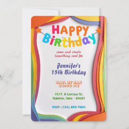 Personlig Rainbow Vinkar Birthday Card Inbjudningar