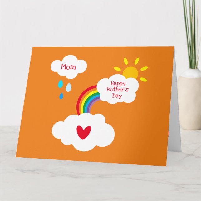 Personlig Rainbow Weather Mors dag Card Kort (Framsida)