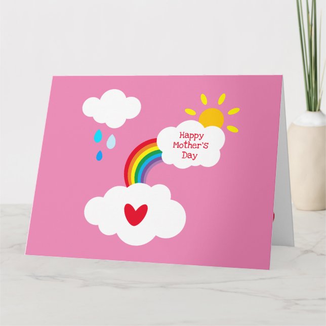 Personlig Rainbow Weather Mors dag Card Kort (Framsida)