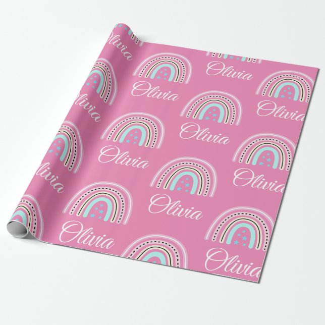 Personlig Rainbow Wrapping Papper Lakan Presentpapper (Utrullad)