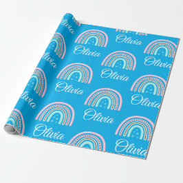 Personlig Rainbow Wrapping Papper Lakan Presentpapper