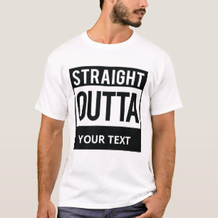 Personlig Rakare Outta Anpassningsbar Text T-shirt
