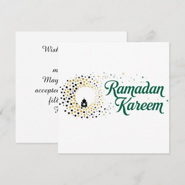 Personlig Ramadan Kareem högtids kort (Fram/baksida)