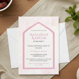 Personlig Ramadan Kareem Iftar i rosaröd färg Inbjudningar