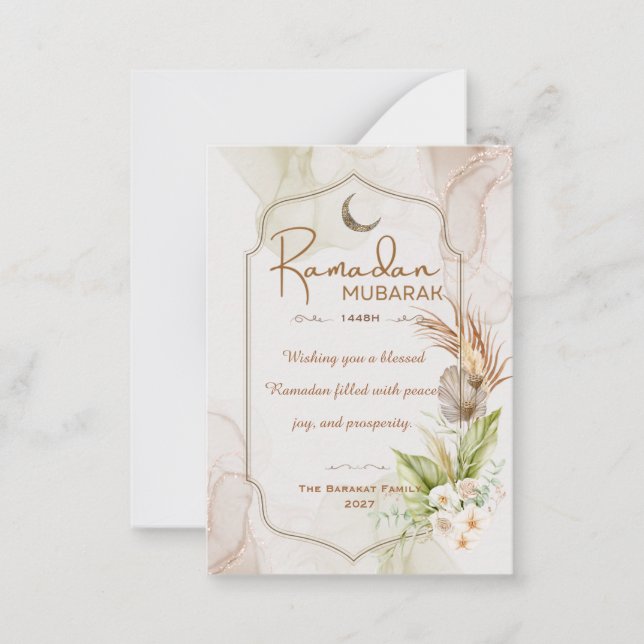 Personlig Ramadan Mubarak-välkomstkort Anteckningskort (Framsida)