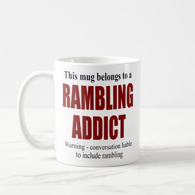 Personlig Rambling Addict Gift Kaffemugg (Vänster)