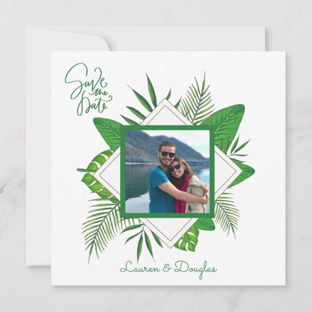 Personlig Ramed Par Photo Spara datum Inbjudningar (Framsida)