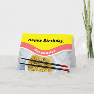 Personlig Ramen Noodles Packet Funny födelsedag Kort