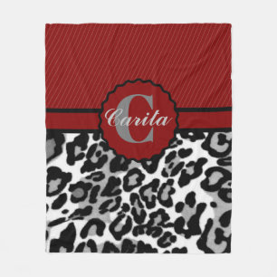 Personlig Rand & Leopard Fleece Blanket