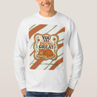 Personlig randig orange katt-högstadietröja t shirt