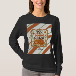 Personlig randig orange katt motivationsskjorta t shirt