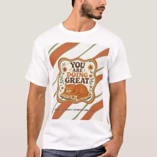 Personlig randig orange kattgymnasietröja t shirt