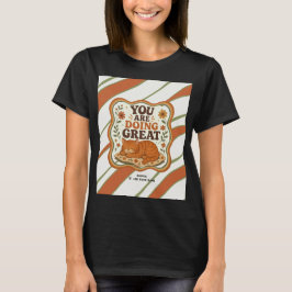 Personlig randig orange kattmotivationsskjorta t shirt