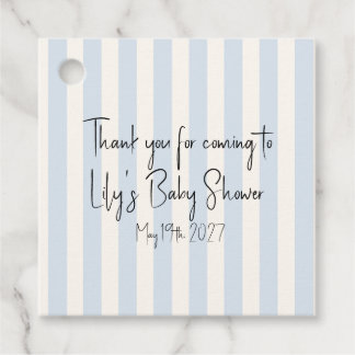 Personlig randig presentetikett för baby shower gåvor etiketter
