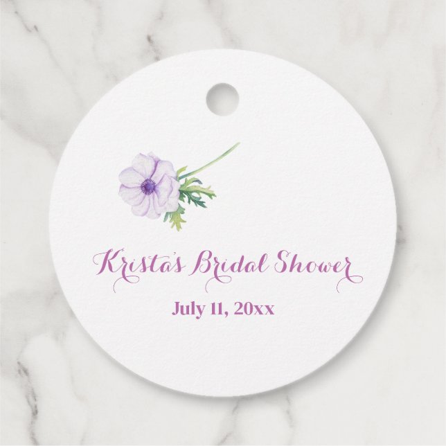 Personlig Ranunculus Anemones Möhippa Tack Gåvor Etiketter (Baksida)