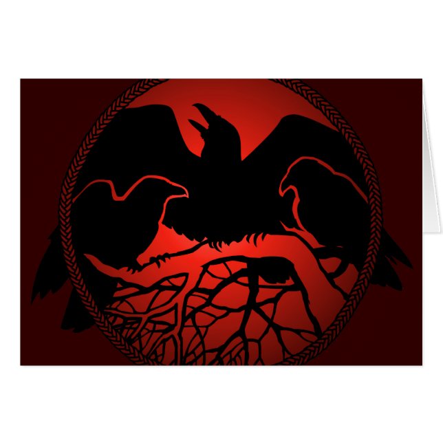 Personlig Raven Cards Coola Kråka Art Cards Hälsningskort (Framsidan Horizontal)