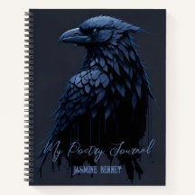 Personlig Raven Poetry Journal Spiral Notebook