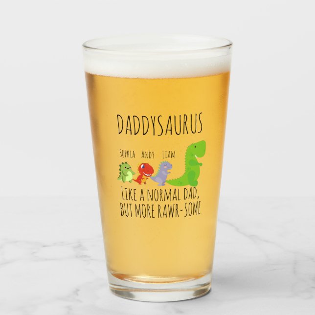Personlig, rawr-some Daddysaurus Glaskopp (Framsida fylld)