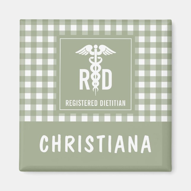 Personlig RD Registered Dietitian Play Mönster Magnet (Framsidan)