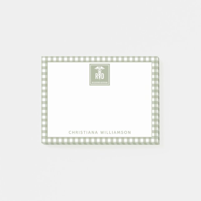 Personlig RD Registered Dietitian Play Mönster Post-it Block (Framsida)