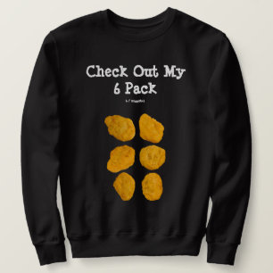 Personlig Real Chicken Nuggets Funny 6 Pack Abs Lång Ärmad Tröja