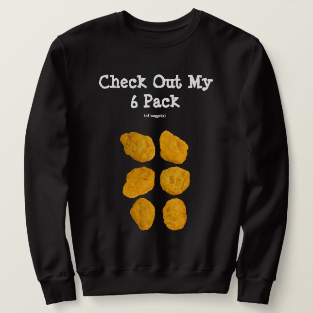 Personlig Real Chicken Nuggets Funny 6 Pack Abs Lång Ärmad Tröja (Design framsida)