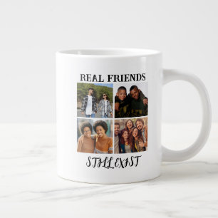 Personlig "Real Friends still Exist" - fototemp Jumbo Mugg