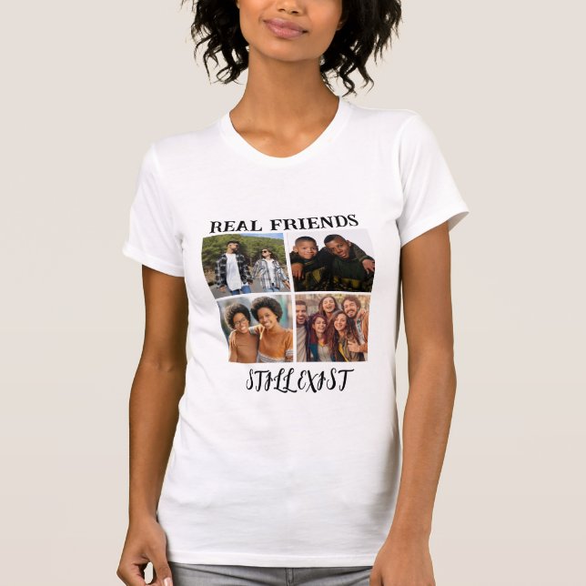Personlig "Real Friends still Exist" - fototemp T Shirt (Framsida)