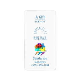 Personlig Realtor Hand Sanitizer House Adressetikett