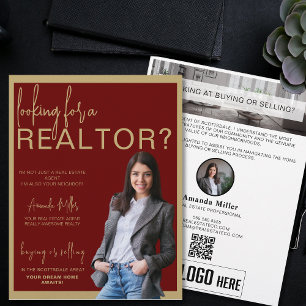 Personlig Realtor QR-kod Real Gods Marknadsföring Reklamblad