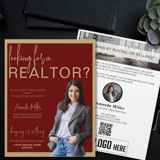 Personlig Realtor QR-kod Real Gods Marknadsföring Reklamblad (Skapare uppladdad)