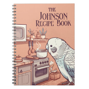 Personlig recept-bok med Cooking Budgie Anteckningsbok