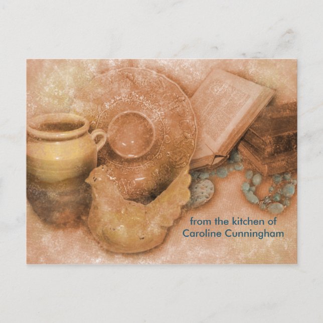 Personlig Recept Card med keramisk Tupp Art Vykort (Framsida)