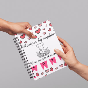 Personlig receptbok till mamma på mors dag anteckningsbok