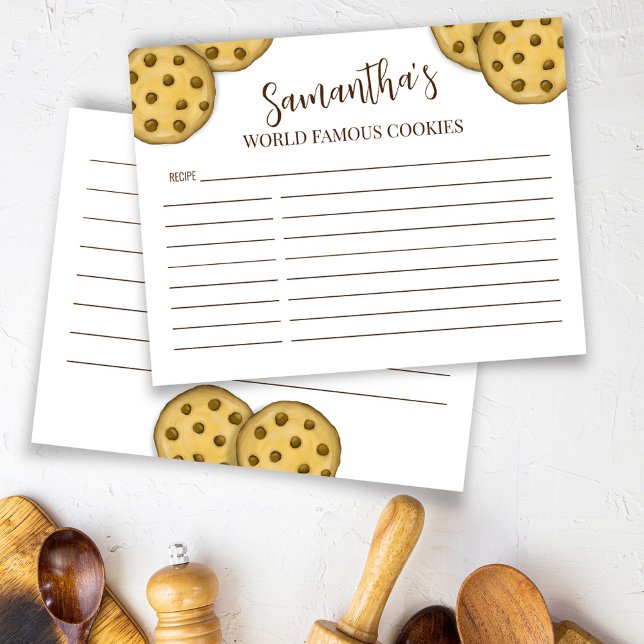 Personlig Recipes Chocolate Chip Cookie Baking (4.25"x 5.5" card printed with vibrant colors. on High quality cardstock. )