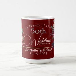 Personlig Red 50:e årsdagen Par Bröllop Kaffemugg