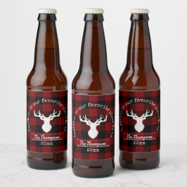 Personlig Red and Black Buffalo Play Ölflaska Etikett