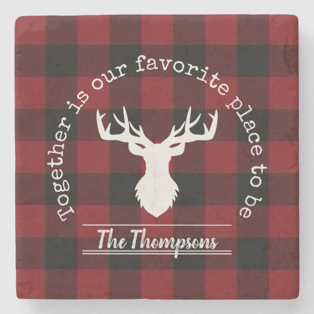 Personlig Red and Black Buffalo Play Stenunderlägg (Framsidan)