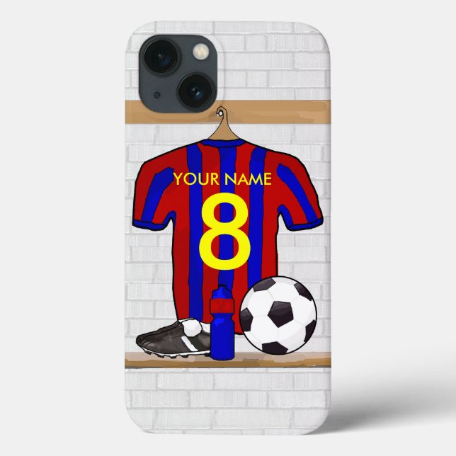 Personlig Red and Blue Football Ocer Jersey (Baksida)