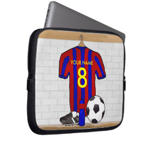 Personlig Red and Blue Football Ocer Jersey Laptop Sleeve