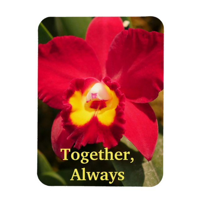 Personlig Red and Gult Orchid Flexible Magnet (Vertikal)
