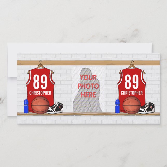 Personlig Red and White Basketball Jersey (Framsida)