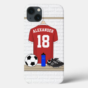 Personlig Red and White Football Ocer Jersey