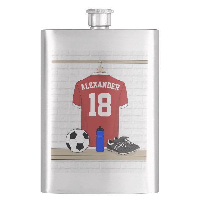 Personlig Red and White Football Ocer Jersey Fickplunta (Framsidan)