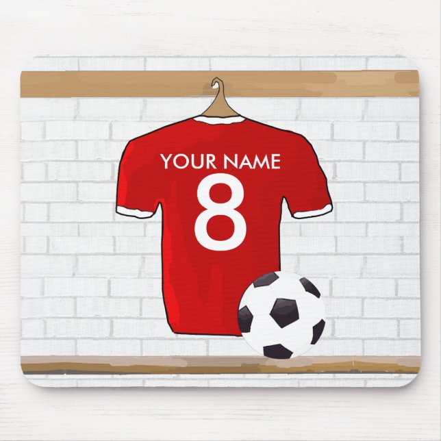 Personlig Red and White Football Ocer Jersey Musmatta (Framsidan)