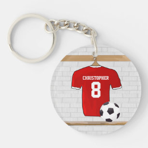 Personlig Red and White Football Soccer Jersey