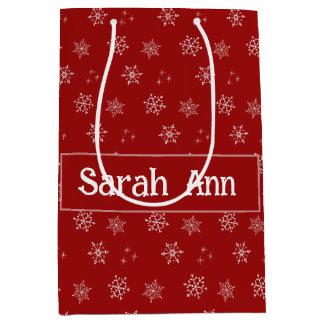 Personlig Red Anpassningsbar Snowflake Gift Bag
