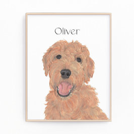 Personlig Red Apricot Golden Doodle Art Fototryck