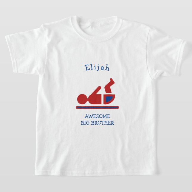 Personlig Red Baby FANTASTISK BIG BROTHER T Shirt (Laydown)