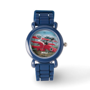 Personlig "Red Baron"-triplan Armbandsur